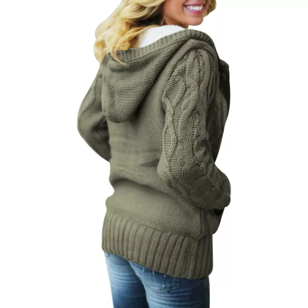 Sidefeel Women's Cardigan Sweaters Hooded Cardigans Fleece Lined Jackets Winter Sweater Coat