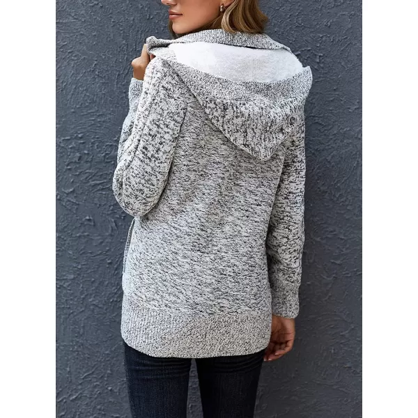 Sidefeel Women's Cardigan Sweaters Hooded Cardigans Fleece Lined Jackets Winter Sweater Coat