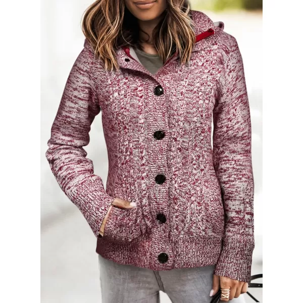 Sidefeel Women's Cardigan Sweaters Hooded Cardigans Fleece Lined Jackets Winter Sweater Coat