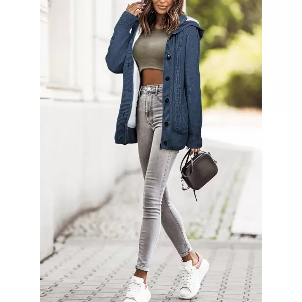 Sidefeel Women's Cardigan Sweaters Hooded Cardigans Fleece Lined Jackets Winter Sweater Coat