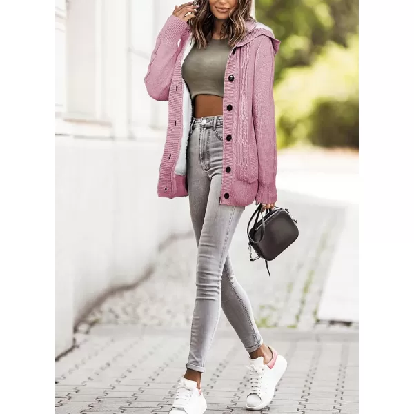 Sidefeel Women's Cardigan Sweaters Hooded Cardigans Fleece Lined Jackets Winter Sweater Coat