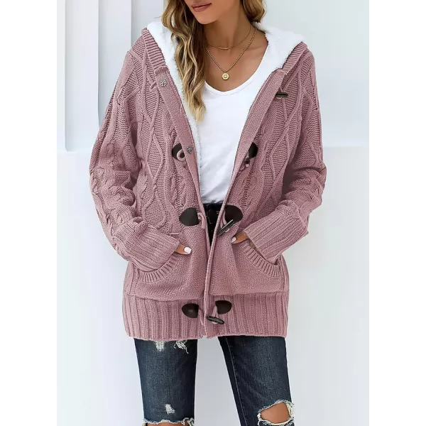 Sidefeel Women's Cardigan Sweaters Hooded Cardigans Fleece Lined Jackets Winter Sweater Coat