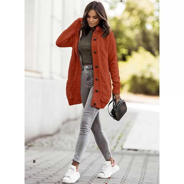 Sidefeel Women's Cardigan Sweaters Hooded Fleece Lined Button Down Front Jackets Winter Coat with Pockets