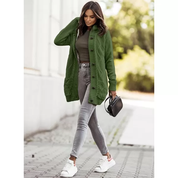 Sidefeel Women's Cardigan Sweaters Hooded Fleece Lined Button Down Front Jackets Winter Coat with Pockets