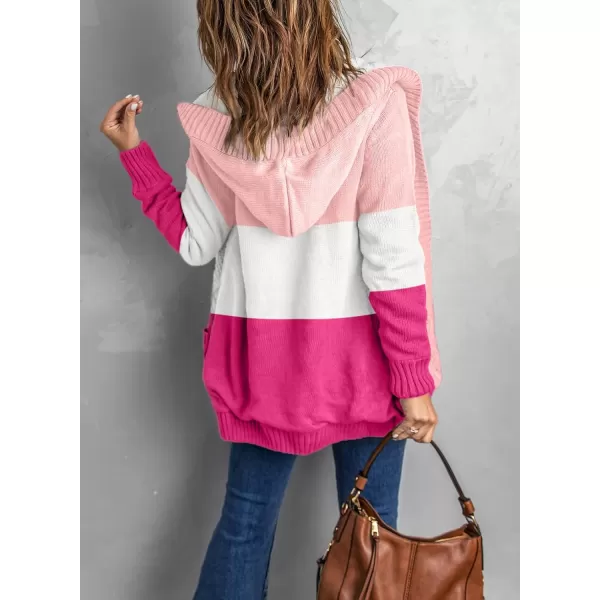 Sidefeel Women's Cardigan Sweaters Hooded Fleece Lined Button Down Front Jackets Winter Coat with Pockets