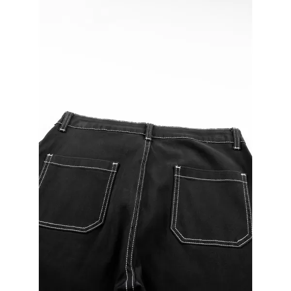 Sidefeel Women's Cargo Jeans Casual Loose Mid Rise Wide Leg Denim Pants
