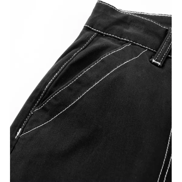 Sidefeel Women's Cargo Jeans Casual Loose Mid Rise Wide Leg Denim Pants