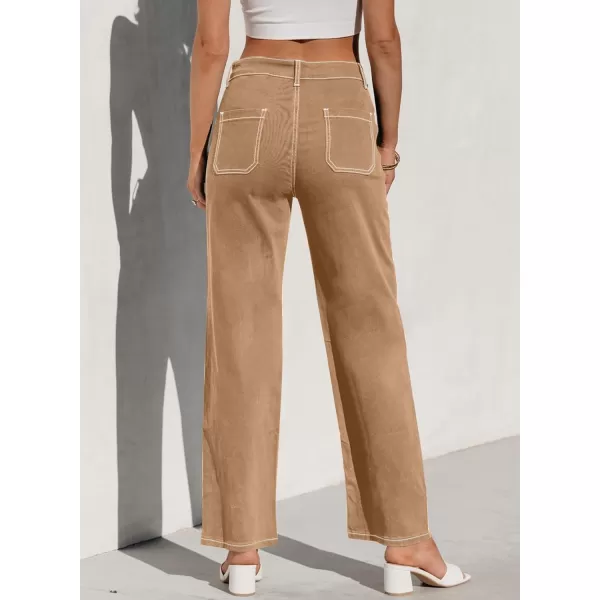 Sidefeel Women's Cargo Jeans Casual Loose Mid Rise Wide Leg Denim Pants