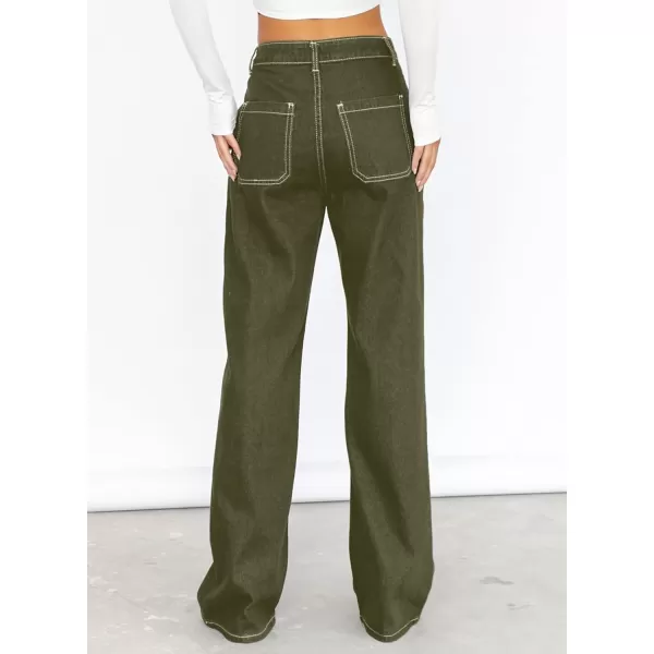 Sidefeel Women's Cargo Jeans Casual Loose Mid Rise Wide Leg Denim Pants