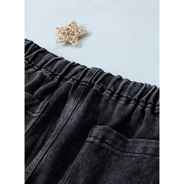 Sidefeel Womens Casual Elastic Waist Rolled Hem Denim Shorts Drawstring Loose Fit Jean Shorts