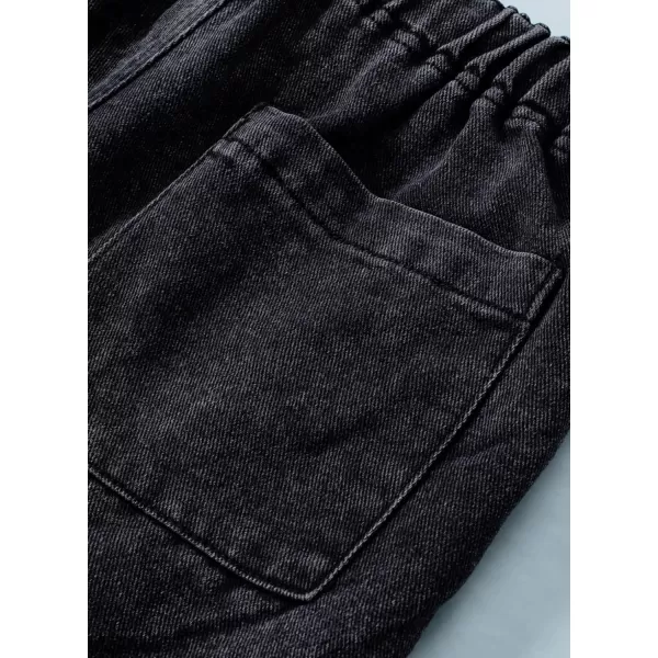 Sidefeel Womens Casual Elastic Waist Rolled Hem Denim Shorts Drawstring Loose Fit Jean Shorts