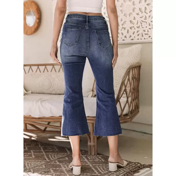 Sidefeel Women's Cropped Flared Jeans Bootcut Stretchy Bell Bottom Denim Pants
