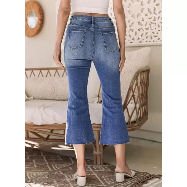 Sidefeel Women's Cropped Flared Jeans Bootcut Stretchy Bell Bottom Denim Pants