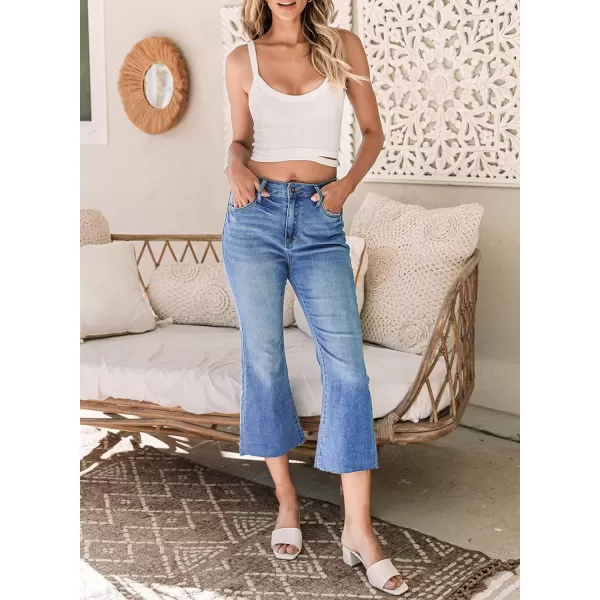 Sidefeel Women's Cropped Flared Jeans Bootcut Stretchy Bell Bottom Denim Pants
