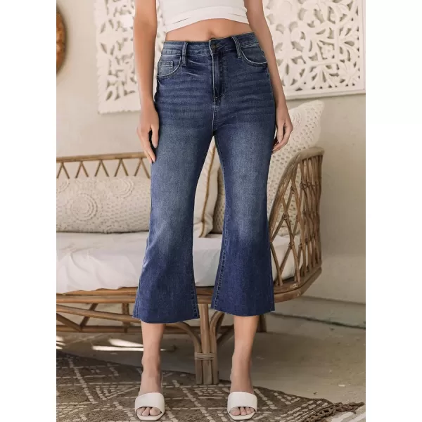 Sidefeel Women's Cropped Flared Jeans Bootcut Stretchy Bell Bottom Denim Pants