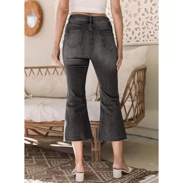 Sidefeel Women's Cropped Flared Jeans Bootcut Stretchy Bell Bottom Denim Pants