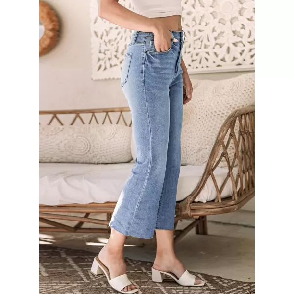 Sidefeel Women's Cropped Flared Jeans Bootcut Stretchy Bell Bottom Denim Pants