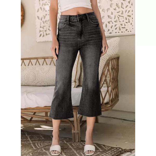 Sidefeel Women's Cropped Flared Jeans Bootcut Stretchy Bell Bottom Denim Pants