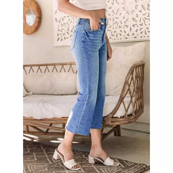Sidefeel Women's Cropped Flared Jeans Bootcut Stretchy Bell Bottom Denim Pants