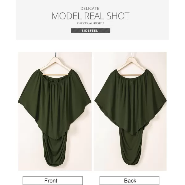 Sidefeel Women's Dresses Off Shoulder Ruffles Night Club Bodycon Mini Dress