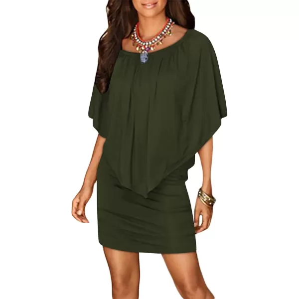 Sidefeel Women's Dresses Off Shoulder Ruffles Night Club Bodycon Mini Dress