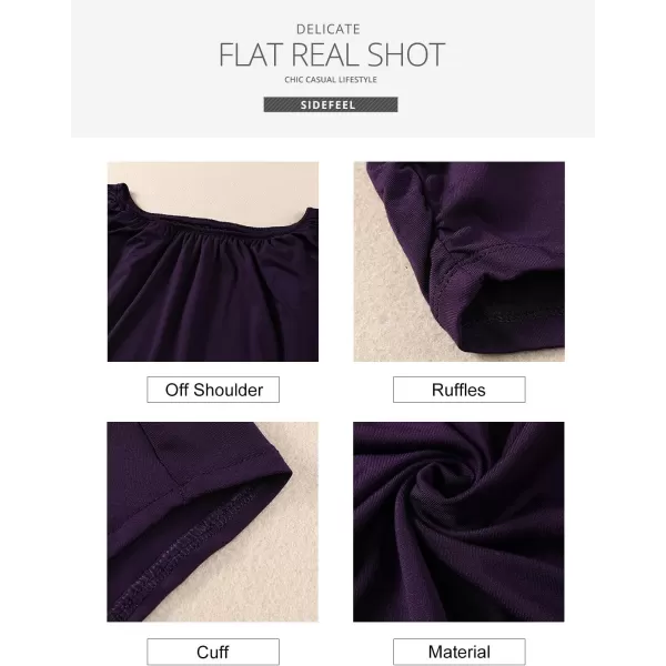 Sidefeel Women's Dresses Off Shoulder Ruffles Night Club Bodycon Mini Dress