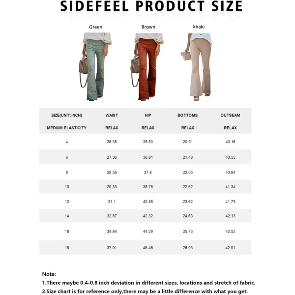 Sidefeel Women's High Waisted Jeans Flared Bell Bottoms Elastic Waist Denim Pants