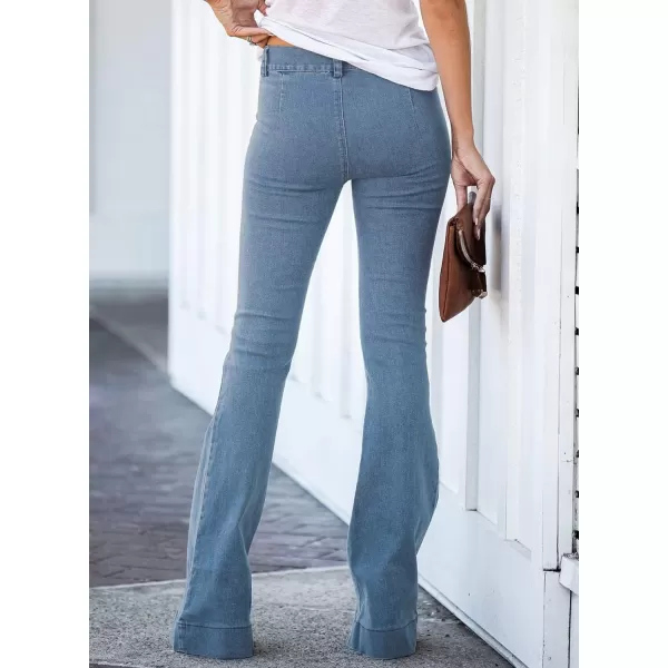 Sidefeel Women's High Waisted Jeans Flared Bell Bottoms Elastic Waist Denim Pants