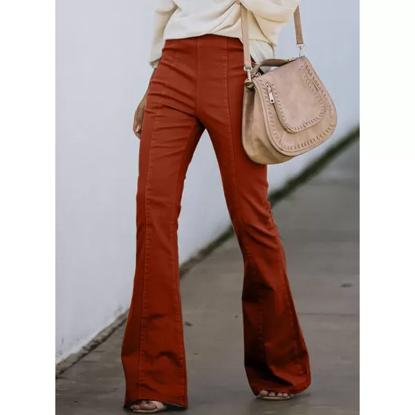 Sidefeel Women's High Waisted Jeans Flared Bell Bottoms Elastic Waist Denim Pants