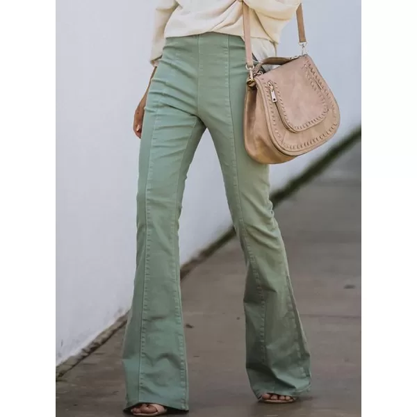 Sidefeel Women's High Waisted Jeans Flared Bell Bottoms Elastic Waist Denim Pants