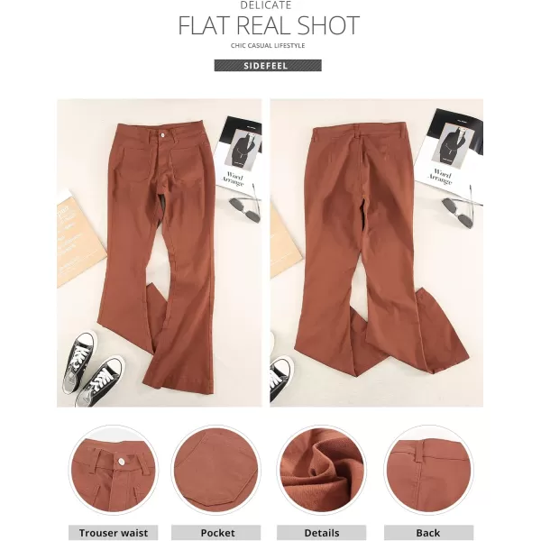 Sidefeel Women's High Waisted Jeans Flared Bell Bottoms Elastic Waist Denim Pants