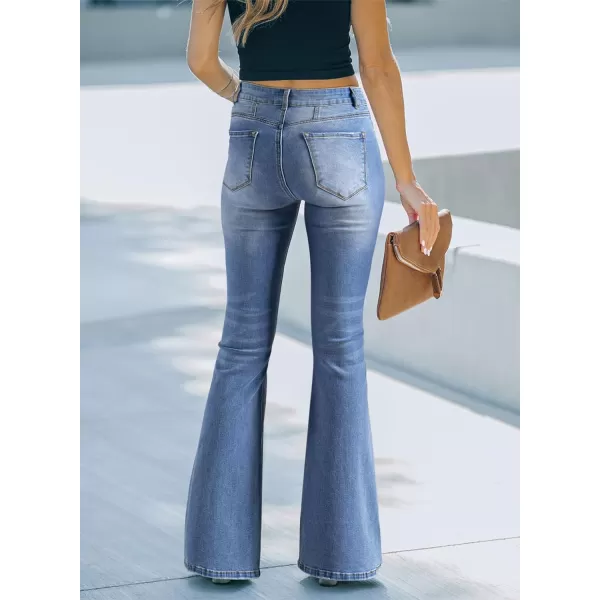 Sidefeel Women's High Waisted Jeans Wide Leg Button Fly Bell Bottoms Flared Denim Pants