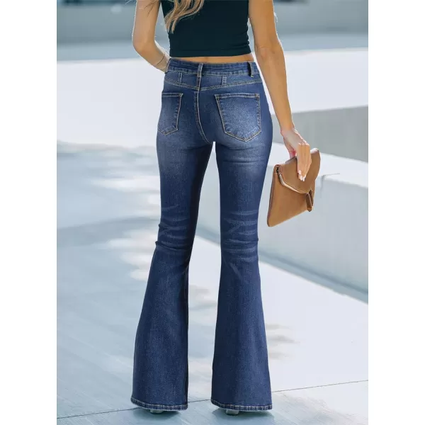 Sidefeel Women's High Waisted Jeans Wide Leg Button Fly Bell Bottoms Flared Denim Pants