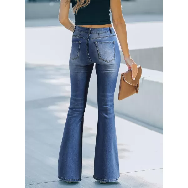 Sidefeel Women's High Waisted Jeans Wide Leg Button Fly Bell Bottoms Flared Denim Pants
