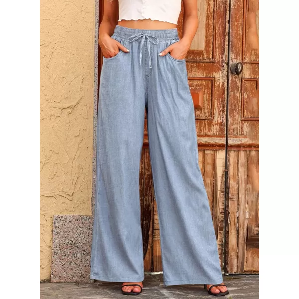 Sidefeel Women's High Waisted Wide Leg Jeans 2024 Summer Drawstring Denim Pants