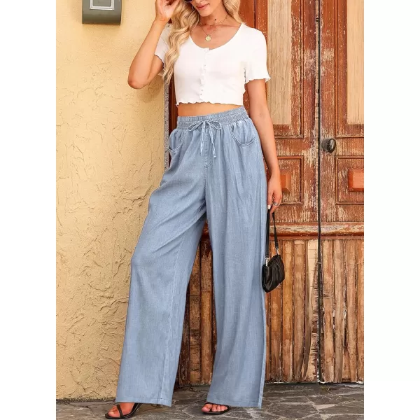 Sidefeel Women's High Waisted Wide Leg Jeans 2024 Summer Drawstring Denim Pants