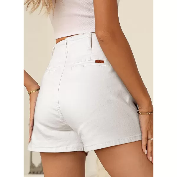 Sidefeel Women's Jean Shorts Button Fly Stretchy High Waisted Summer Denim Shorts Pants with Pockets