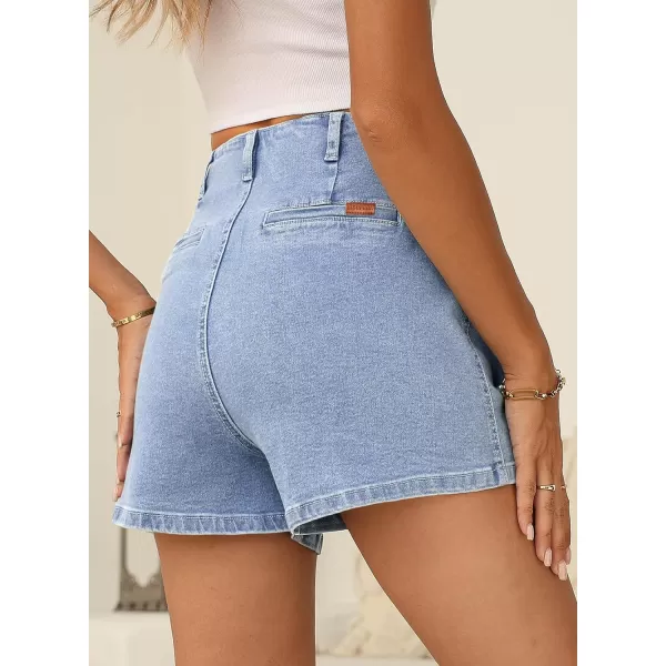 Sidefeel Women's Jean Shorts Button Fly Stretchy High Waisted Summer Denim Shorts Pants with Pockets