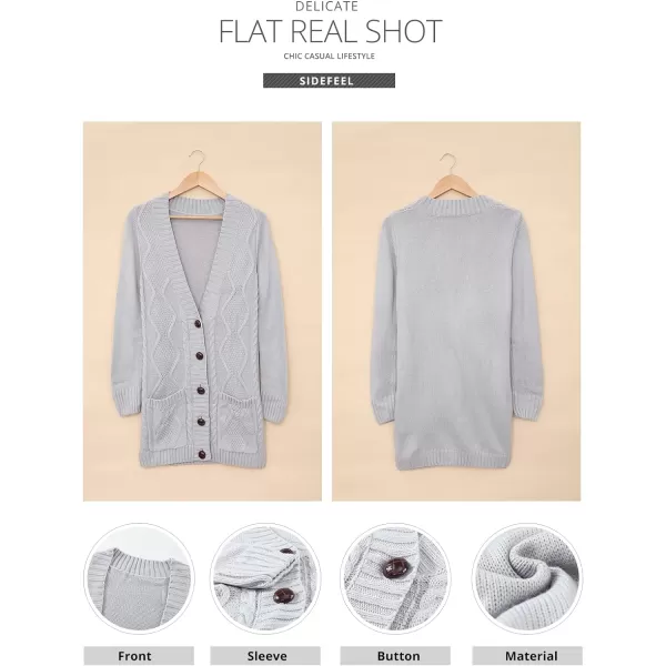 Sidefeel Women's Open Front Cardigan Sweaters Casual Button Down Knitted Coat Tops with Pockets