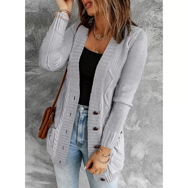 Sidefeel Women's Open Front Cardigan Sweaters Casual Button Down Knitted Coat Tops with Pockets
