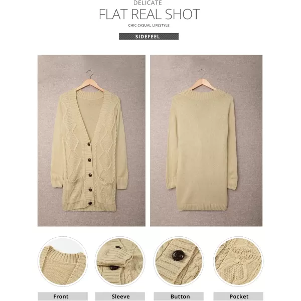 Sidefeel Women's Open Front Cardigan Sweaters Casual Button Down Knitted Coat Tops with Pockets