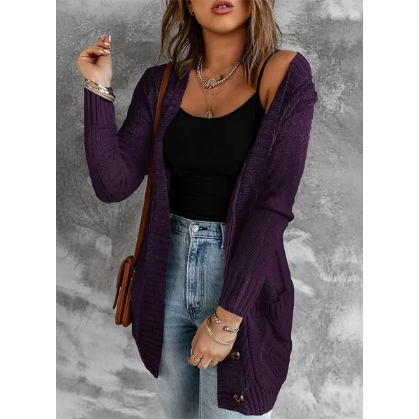 Sidefeel Women's Open Front Cardigan Sweaters Casual Button Down Knitted Coat Tops with Pockets