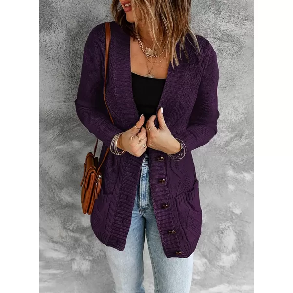 Sidefeel Women's Open Front Cardigan Sweaters Casual Button Down Knitted Coat Tops with Pockets