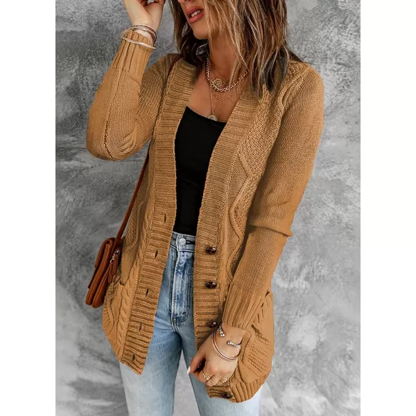 Sidefeel Women's Open Front Cardigan Sweaters Casual Button Down Knitted Coat Tops with Pockets