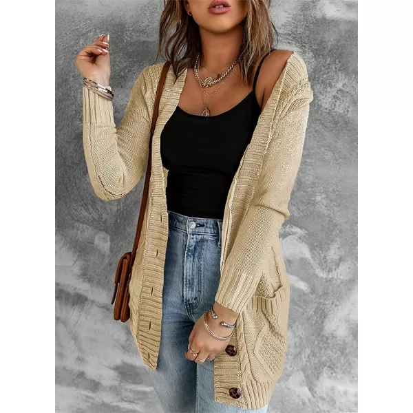 Sidefeel Women's Open Front Cardigan Sweaters Casual Button Down Knitted Coat Tops with Pockets