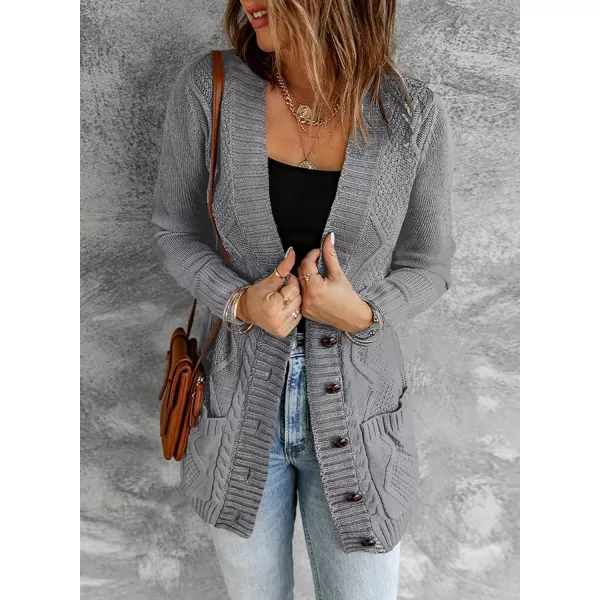 Sidefeel Women's Open Front Cardigan Sweaters Casual Button Down Knitted Coat Tops with Pockets
