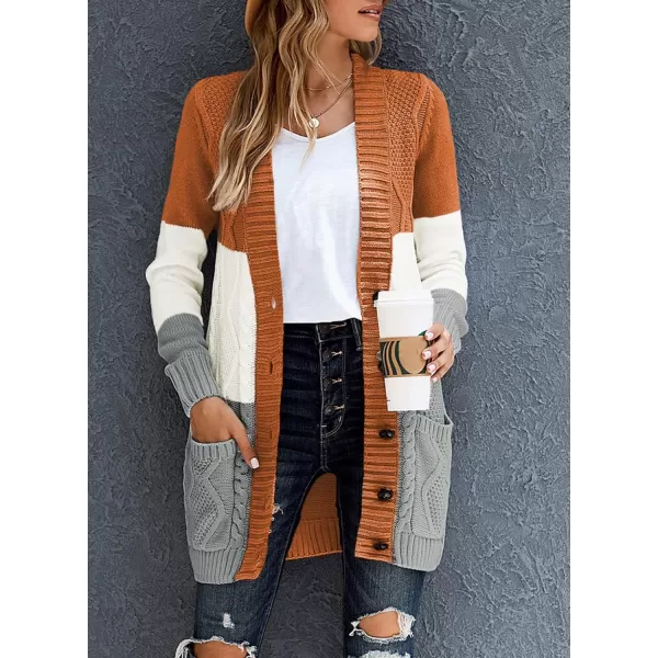 Sidefeel Women's Open Front Cardigan Sweaters Casual Button Down Knitted Coat Tops with Pockets