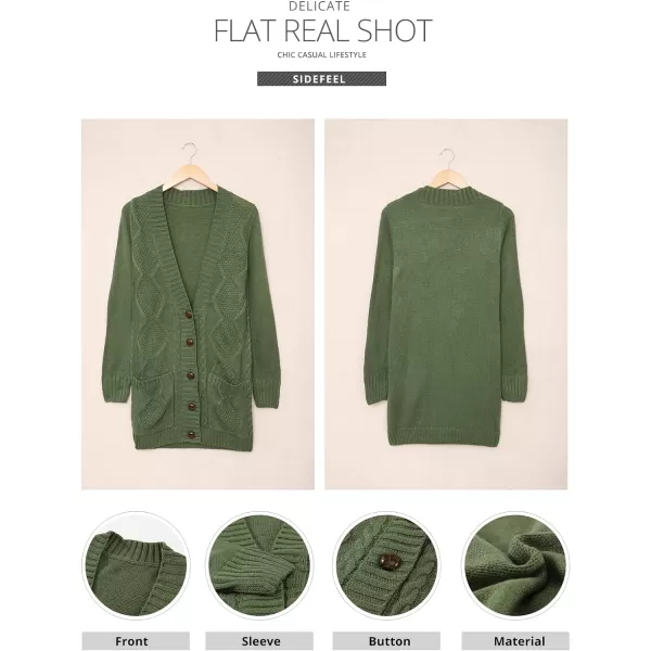 Sidefeel Women's Open Front Cardigan Sweaters Casual Button Down Knitted Coat Tops with Pockets