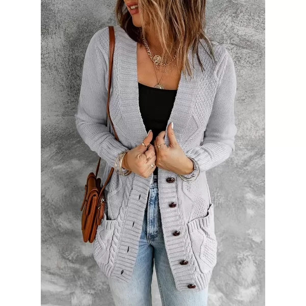 Sidefeel Women's Open Front Cardigan Sweaters Casual Button Down Knitted Coat Tops with Pockets