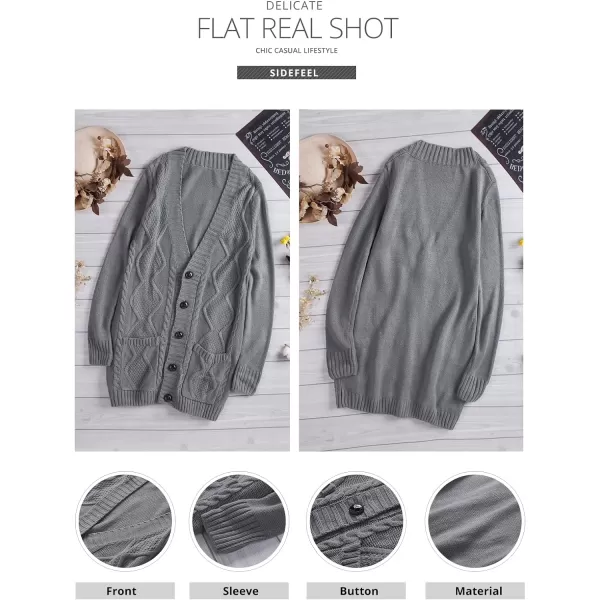Sidefeel Women's Open Front Cardigan Sweaters Casual Button Down Knitted Coat Tops with Pockets